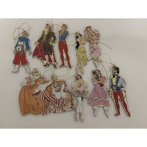 VTG Nutcracker Ballet Cardboard Ornaments Die-Cut Christmas Shackman & Co 1997
